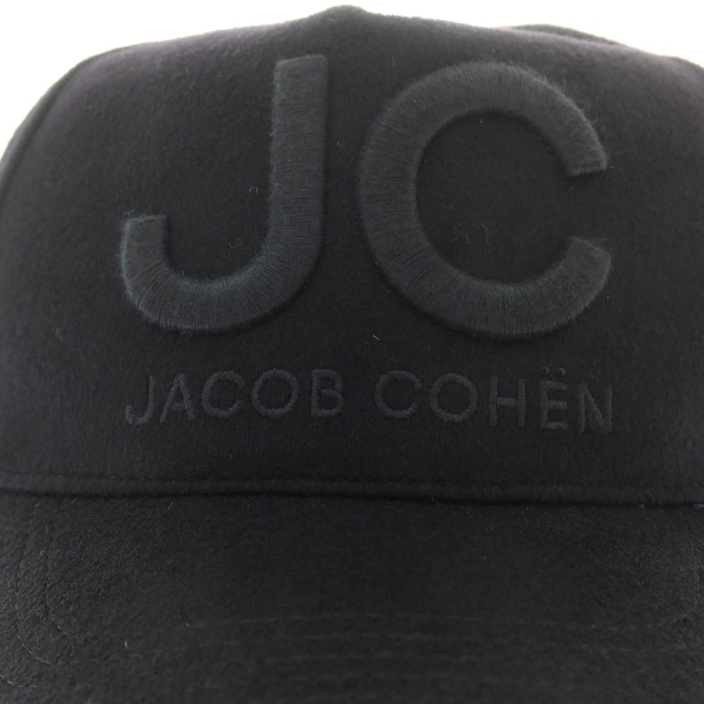 【新品】ヤコブコーエン JACOB COHEN ウールナイロンカシミヤ キャップ 帽子 ブラック【 M 】【 状態ランクN 】【 メンズ 】