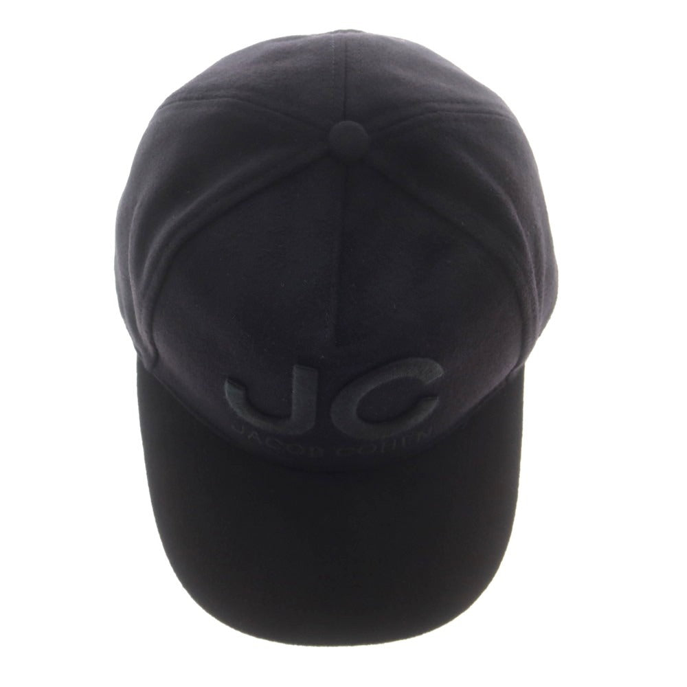 【新品】ヤコブコーエン JACOB COHEN ウールナイロンカシミヤ キャップ 帽子 ブラック【 M 】【 状態ランクN 】【 メンズ 】
