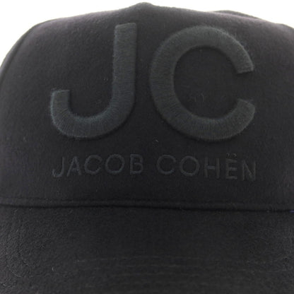 【新品】ヤコブコーエン JACOB COHEN ウールナイロンカシミヤ キャップ 帽子 ブラック【 M 】【 状態ランクN 】【 メンズ 】