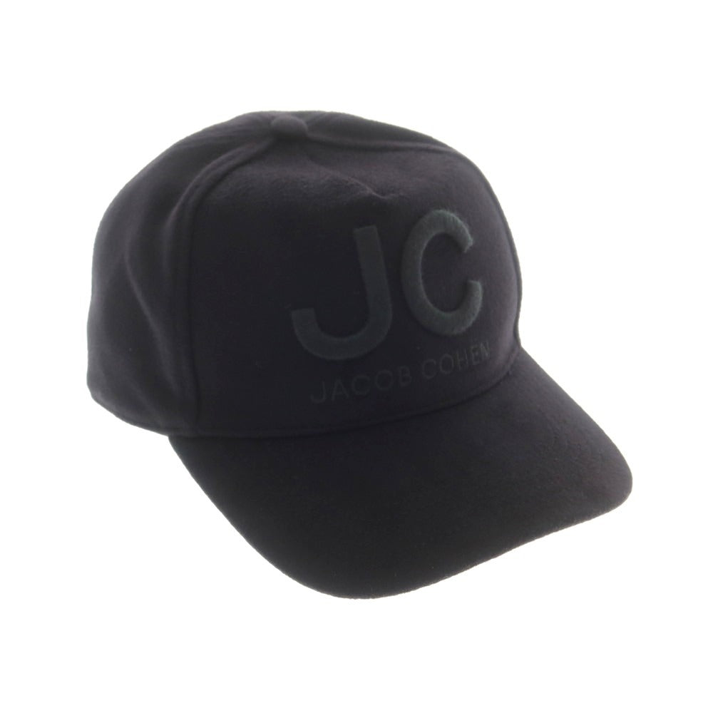 【新品】ヤコブコーエン JACOB COHEN ウールナイロンカシミヤ キャップ 帽子 ブラック【サイズM】【 状態ランクN 】【 メンズ 】[DPD]