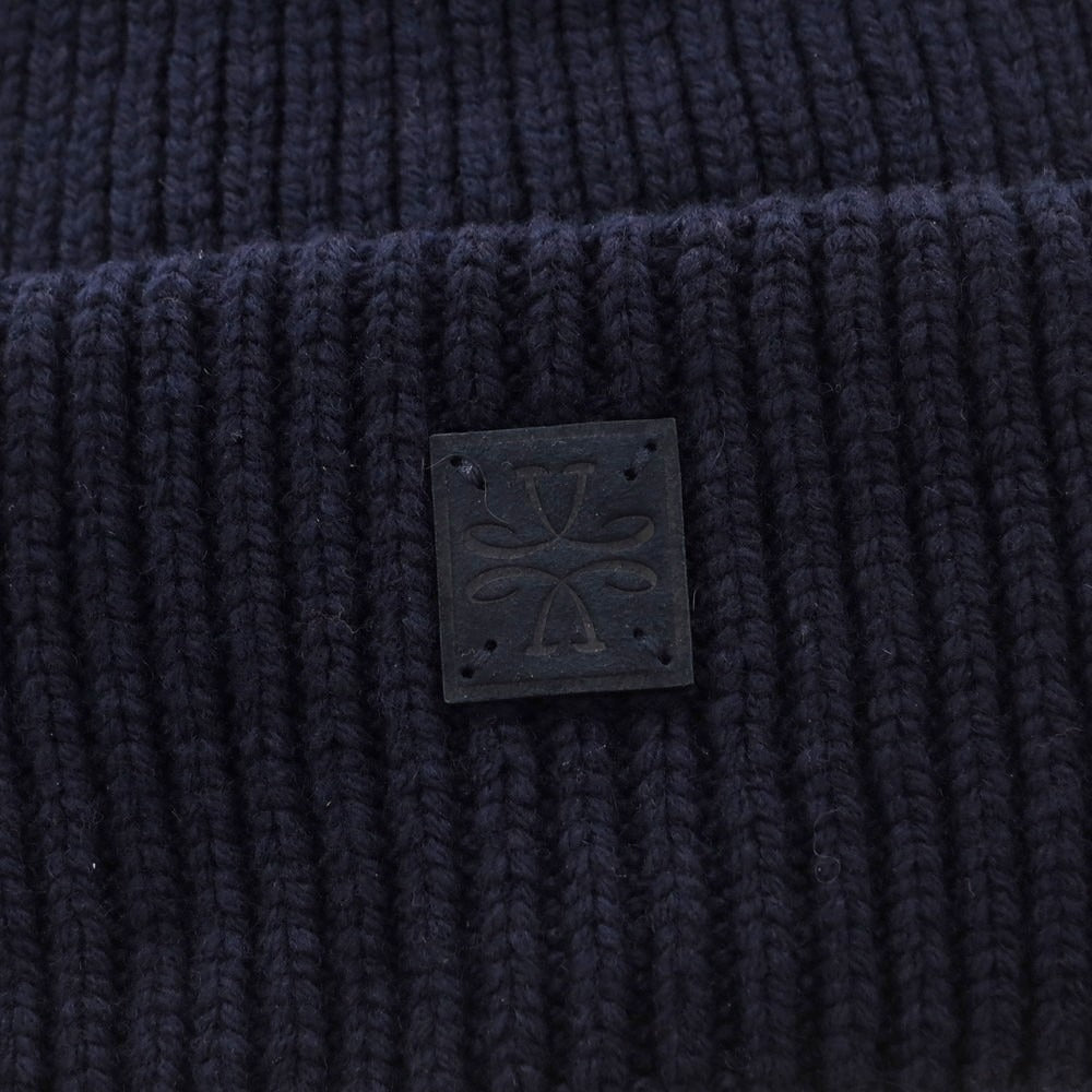 【新品】ヤコブコーエン JACOB COHEN ローゲージウール ニットキャップ 帽子 ネイビー【 L 】【 状態ランクN 】【 メンズ 】