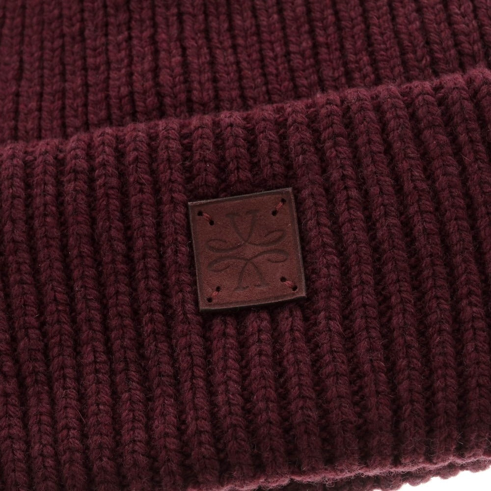 【新品】ヤコブコーエン JACOB COHEN ローゲージウール ニットキャップ 帽子 バーガンディ【 L 】【 状態ランクN 】【 メンズ 】