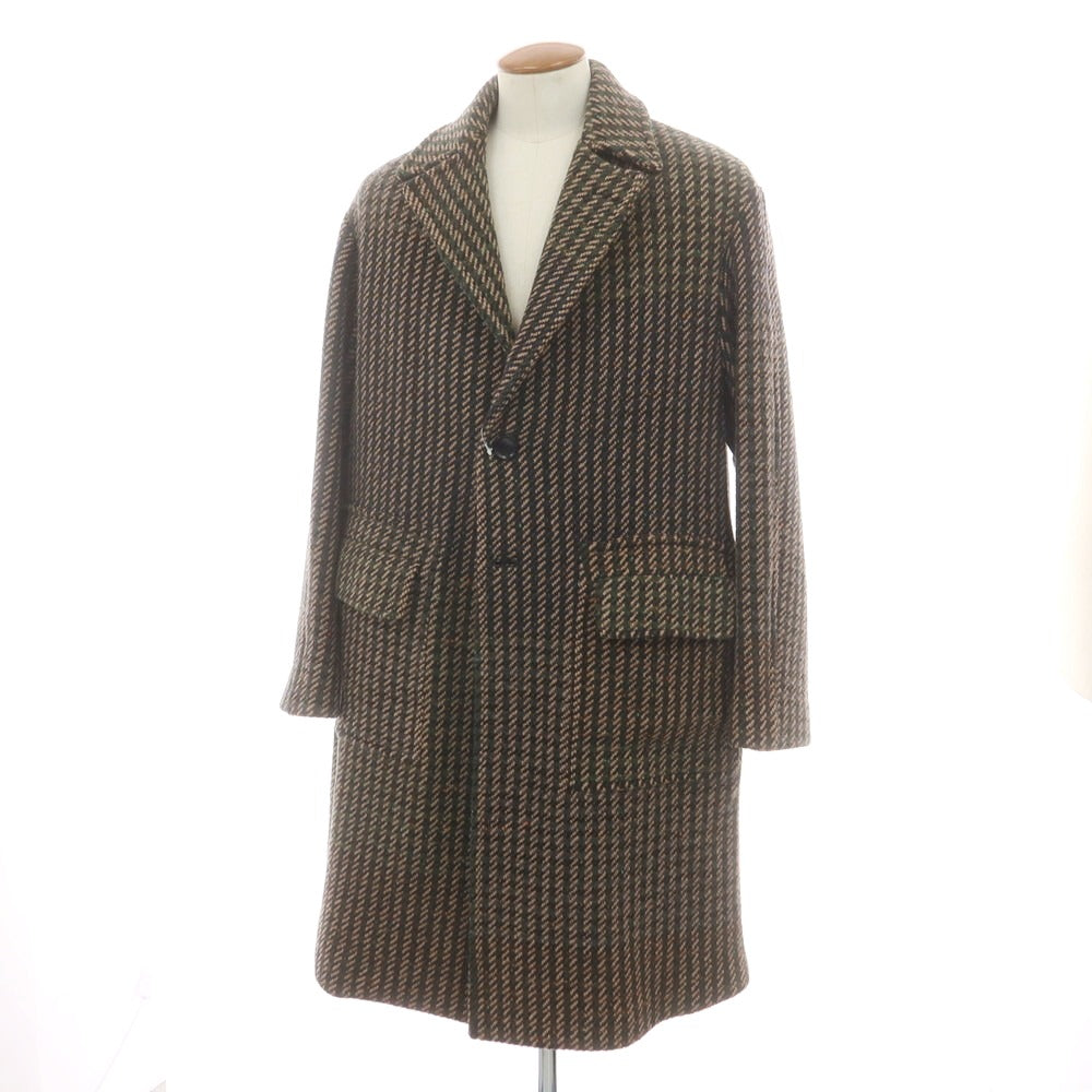 【新品】ドッピアアー DOPPIAA ツイードウール チェスターフィールドコート グリーンxベージュ【 48 】【 状態ランクN 】【 メンズ 】