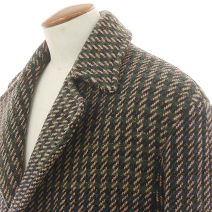 【新品】ドッピアアー DOPPIAA ツイードウール チェスターフィールドコート グリーンxベージュ【 48 】【 状態ランクN 】【 メンズ 】