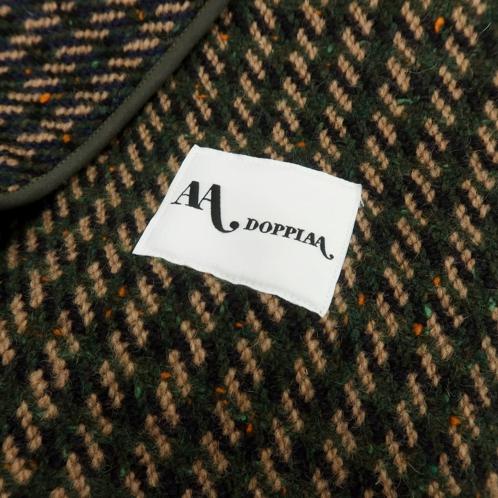 【新品】ドッピアアー DOPPIAA ツイードウール チェスターフィールドコート グリーンxベージュ【 48 】【 状態ランクN 】【 メンズ 】