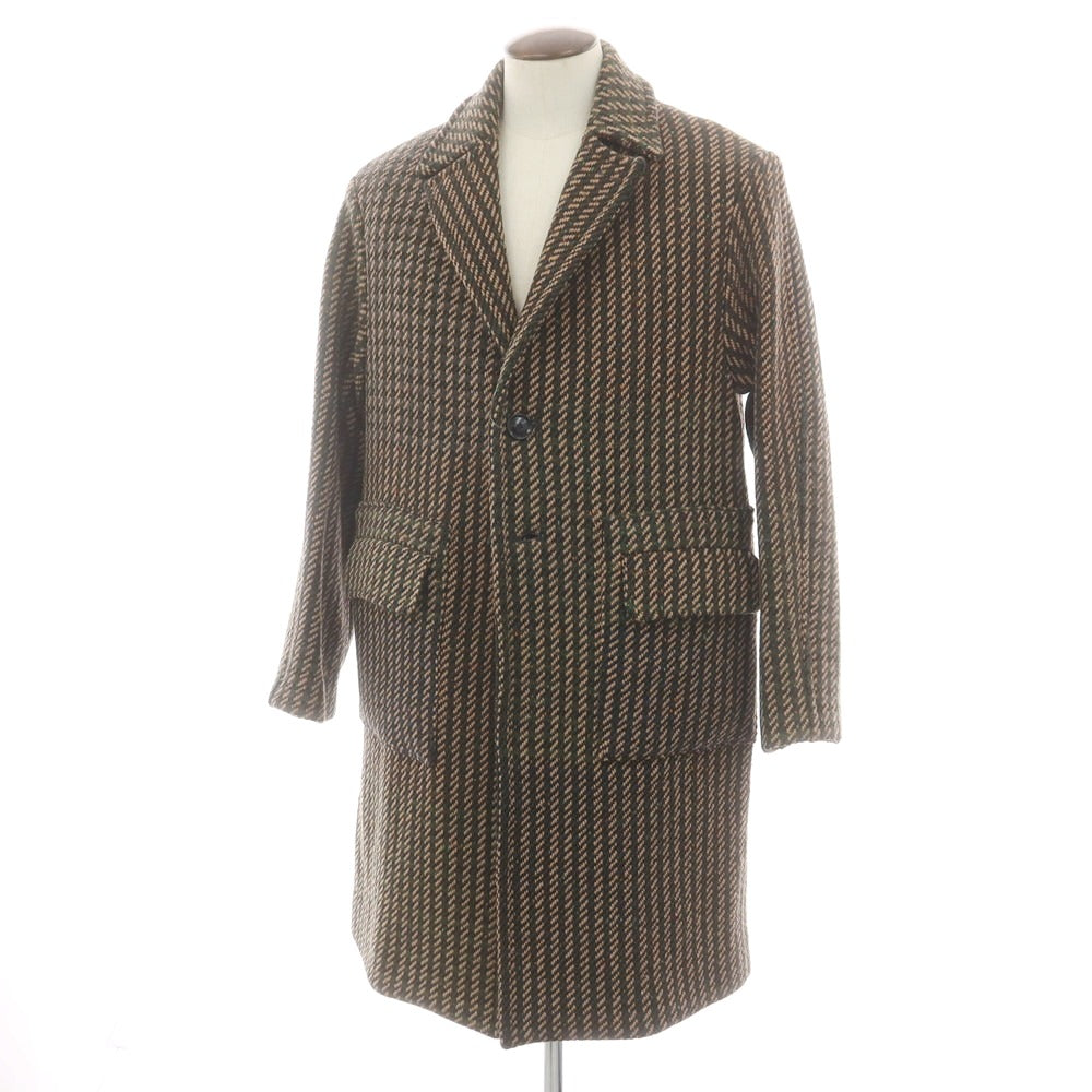 【新品】ドッピアアー DOPPIAA ツイードウール チェスターフィールドコート グリーンxベージュ【 50 】【 状態ランクN 】【 メンズ 】