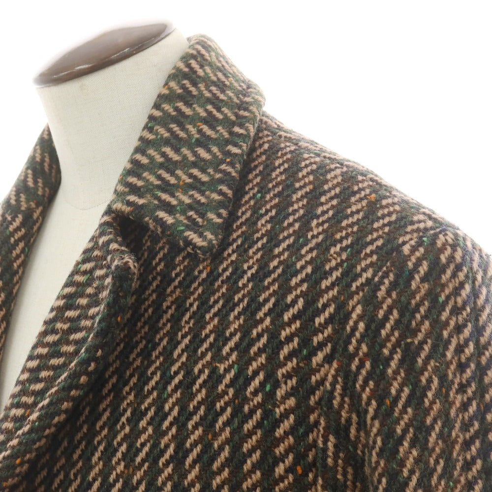 【新品】ドッピアアー DOPPIAA ツイードウール チェスターフィールドコート グリーンxベージュ【 50 】【 状態ランクN 】【 メンズ 】