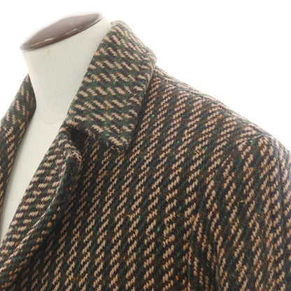 【新品】ドッピアアー DOPPIAA ツイードウール チェスターフィールドコート グリーンxベージュ【 50 】【 状態ランクN 】【 メンズ 】