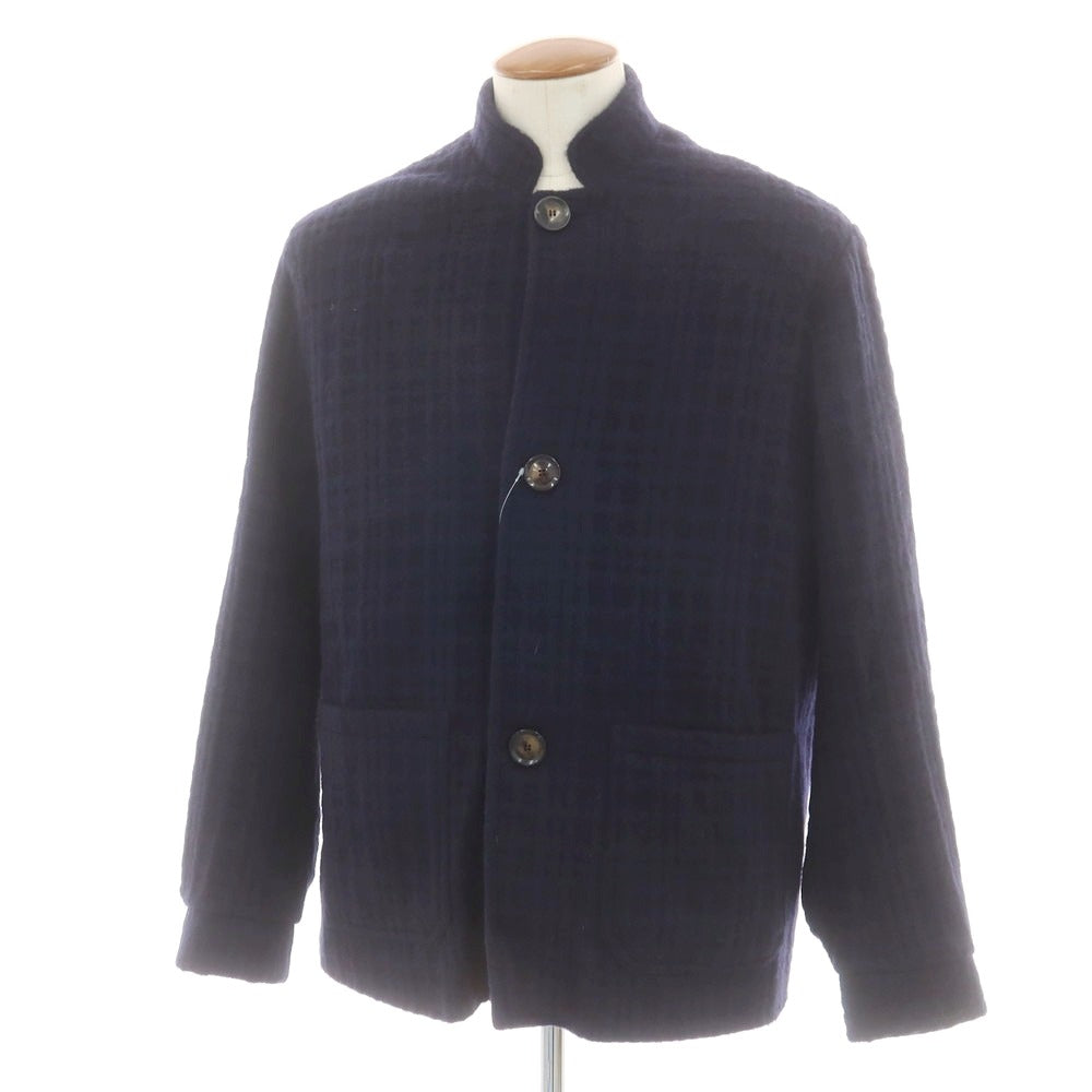【新品】ドッピアアー DOPPIAA ウールポリウレタン ニットブルゾン ネイビー【サイズ48】【 状態ランクN 】【 メンズ 】[DPD]