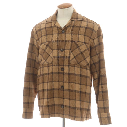 【新品】ドッピアアー DOPPIAA コットンポリウレタン チェック カジュアルシャツ ベージュ【 48 】【 状態ランクN 】【 メンズ 】