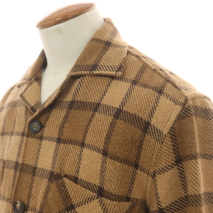 【新品】ドッピアアー DOPPIAA コットンポリウレタン チェック カジュアルシャツ ベージュ【 48 】【 状態ランクN 】【 メンズ 】
