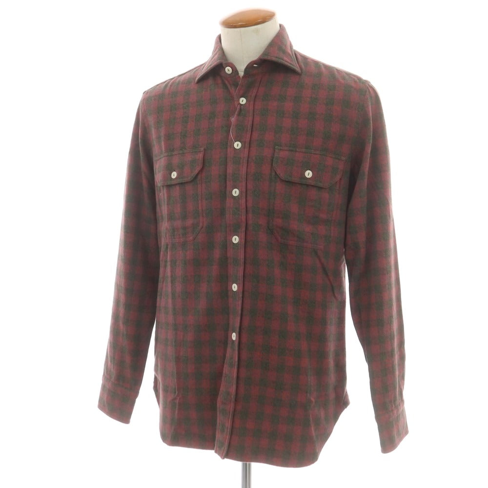 【新品】ドッピアアー DOPPIAA コットン チェック ワークシャツ ピンクxグレー【 39 】【 状態ランクN 】【 メンズ 】