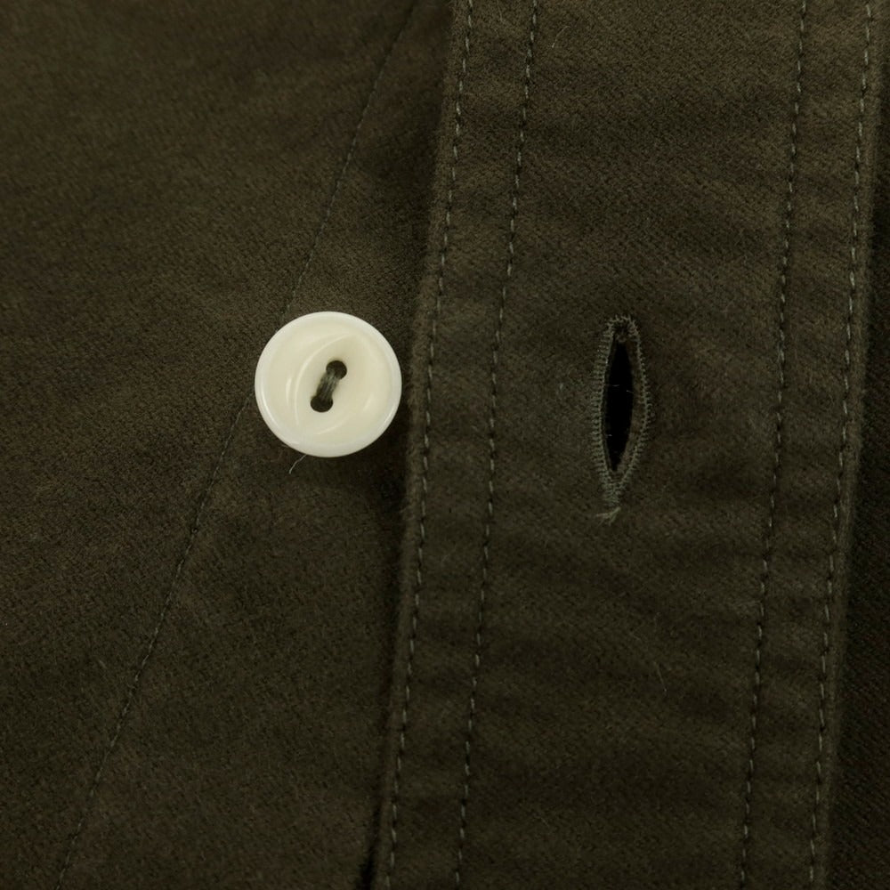 【新品】ドッピアアー DOPPIAA 起毛ストレッチコットン ワークシャツ オリーブ【 39 】【 状態ランクN 】【 メンズ 】