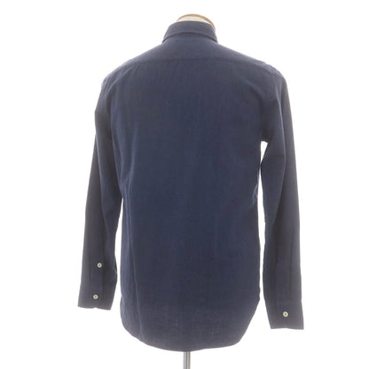 【新品】ドッピアアー DOPPIAA ヘリンボーンコットン ワークシャツ ネイビー【 39 】【 状態ランクN 】【 メンズ 】