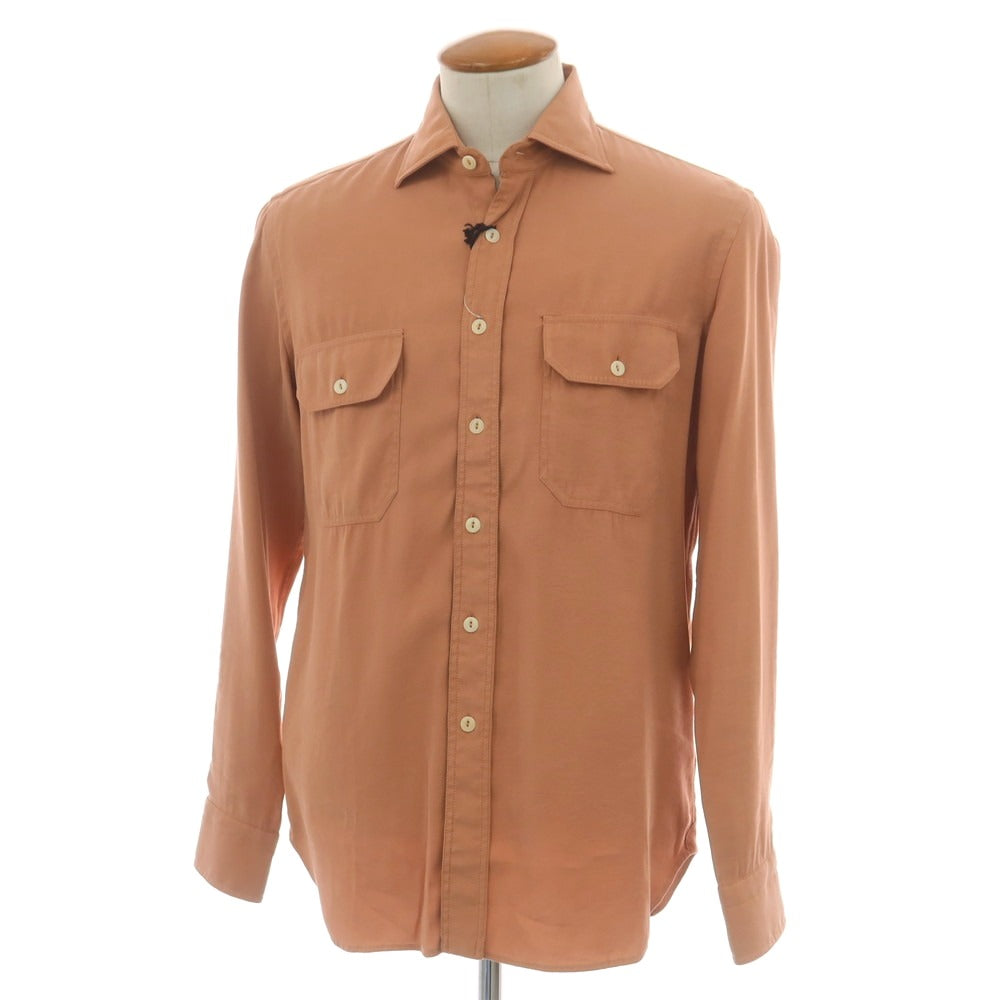 【新品アウトレット】ドッピアアー DOPPIAA ラミー ワークシャツ ライトオレンジ【 39 】【 状態ランクN- 】【 メンズ 】