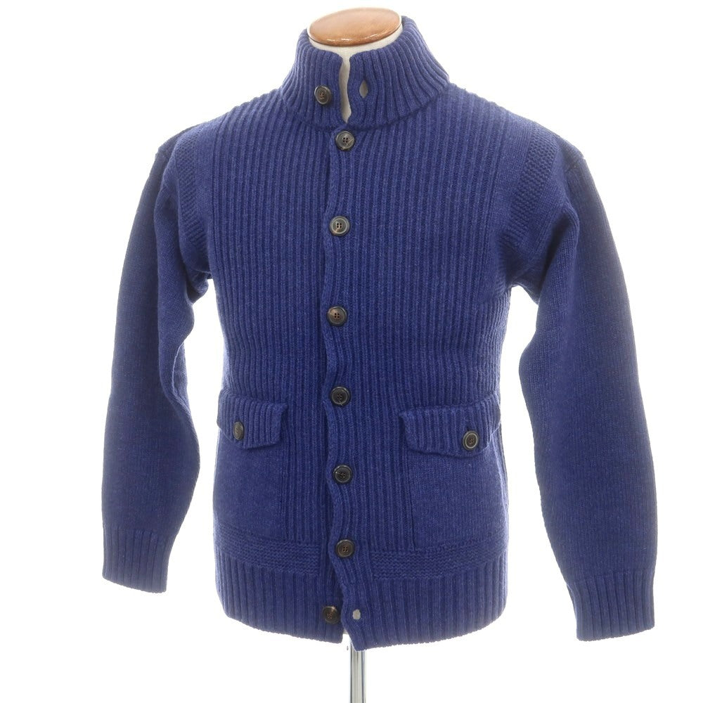 【新品】ドッピアアー DOPPIAA AALMIRO ウールナイロン スタンドカラー カーディガン ブルー【 48 】【 状態ランクN 】【 メンズ 】