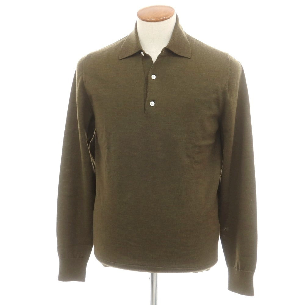 【新品】ドッピアアー DOPPIAA AARIC ハイゲージ ウール 長袖 ポロニット オリーブ【 48 】【 状態ランクN 】【 メンズ 】