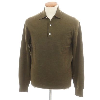 【新品】ドッピアアー DOPPIAA AARIC ハイゲージ ウール 長袖 ポロニット オリーブ【 48 】【 状態ランクN 】【 メンズ 】