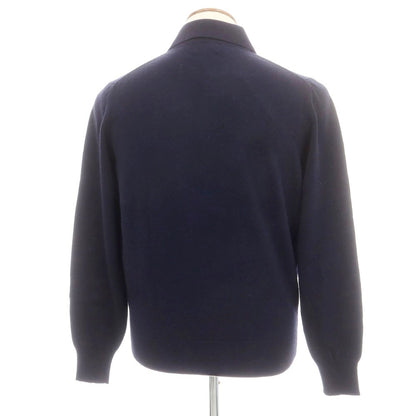 【新品】ドッピアアー DOPPIAA AARIC ウールナイロン 長袖 ポロニット ネイビー【 48 】【 状態ランクN 】【 メンズ 】