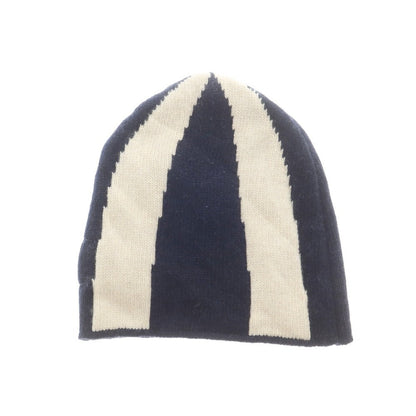 【新品】ドッピアアー DOPPIAA ウール ニットキャップ 帽子 ネイビーxオフホワイト【 表記なし 】【 状態ランクN 】【 メンズ 】
