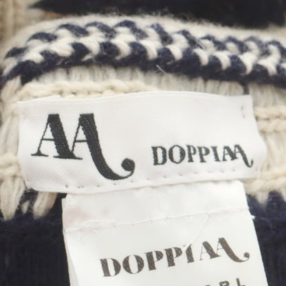 【新品】ドッピアアー DOPPIAA ウール ニットキャップ 帽子 ネイビーxオフホワイト【 表記なし 】【 状態ランクN 】【 メンズ 】