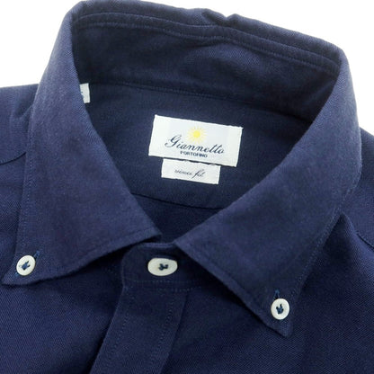 【中古】ジャンネット giannetto コットン系 ボタンダウン カジュアルシャツ ネイビー【 XS 】【 状態ランクB 】【 メンズ 】
