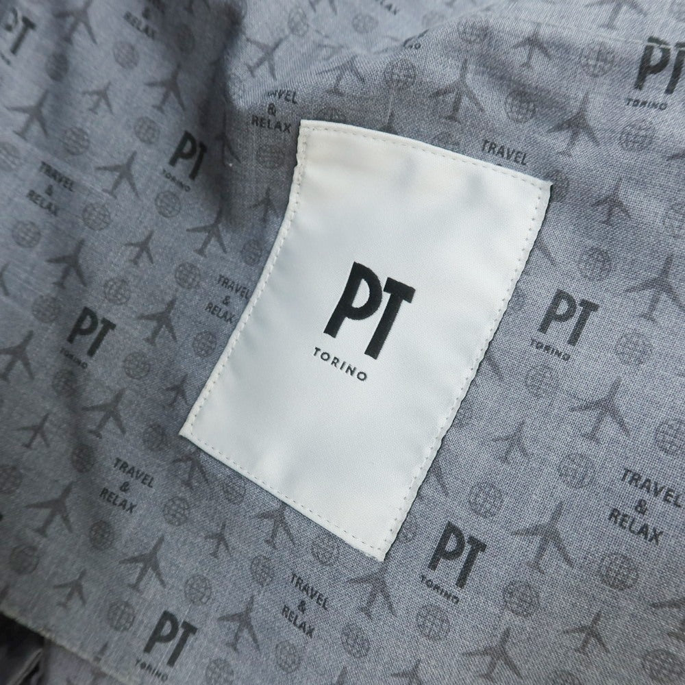 【中古】ピーティートリノ PT TORINO TECHNO WASHABLE WOOL ストレッチ ポリエステルウール ドレススラックスパンツ ブラック【 44 】【 状態ランクC 】【 メンズ 】