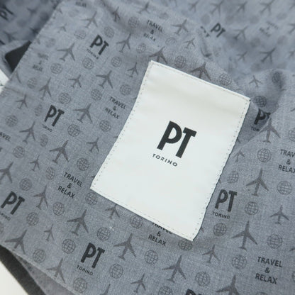 【中古】ピーティートリノ PT TORINO TECHNO WASHABLE WOOL ストレッチ ポリエステルウール ドレススラックスパンツ ダークグレー【 44 】【 状態ランクC 】【 メンズ 】