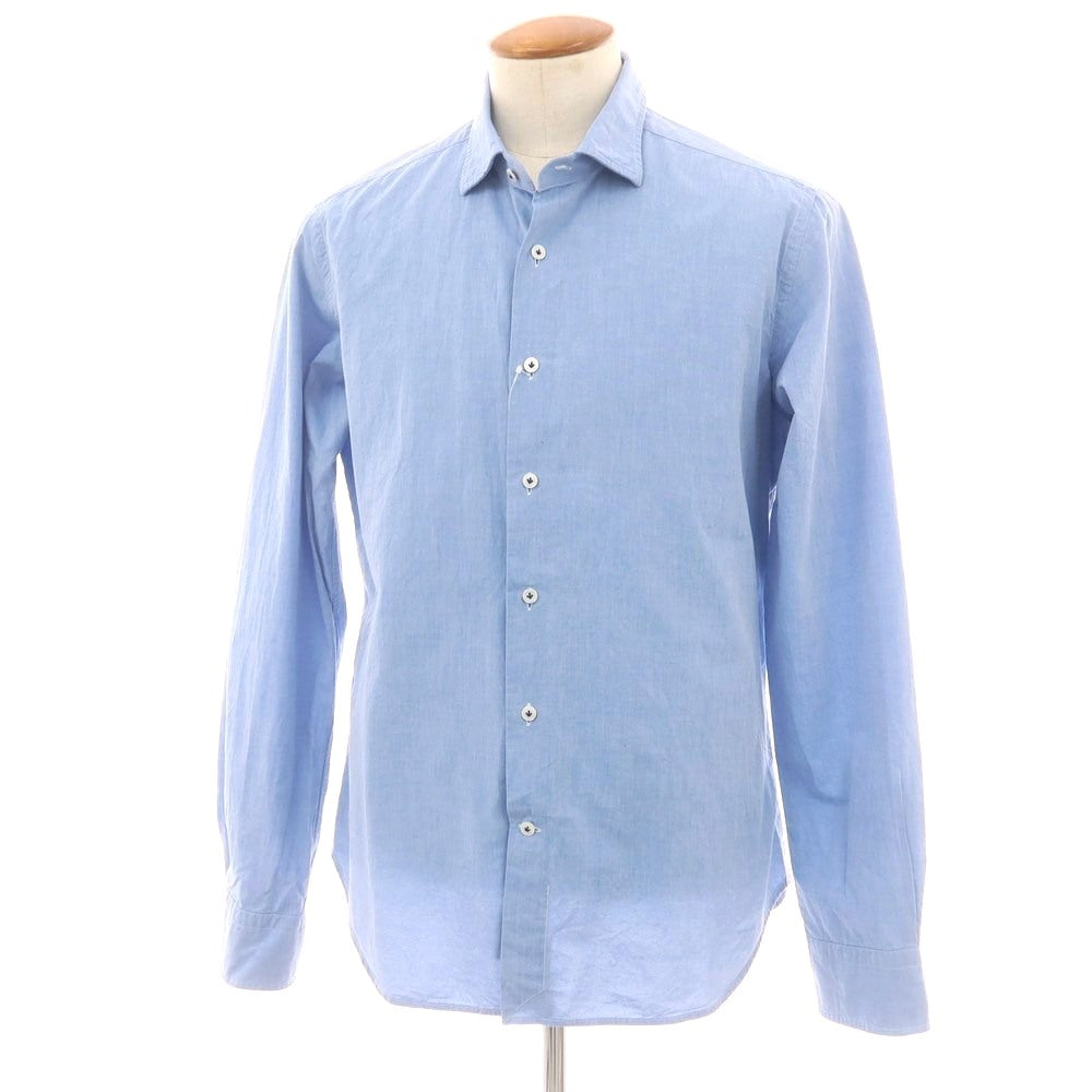 【中古】オリアン ORIAN コットン セミワイドカラー カジュアルシャツ ブルー【 40 】【 状態ランクB 】【 メンズ 】