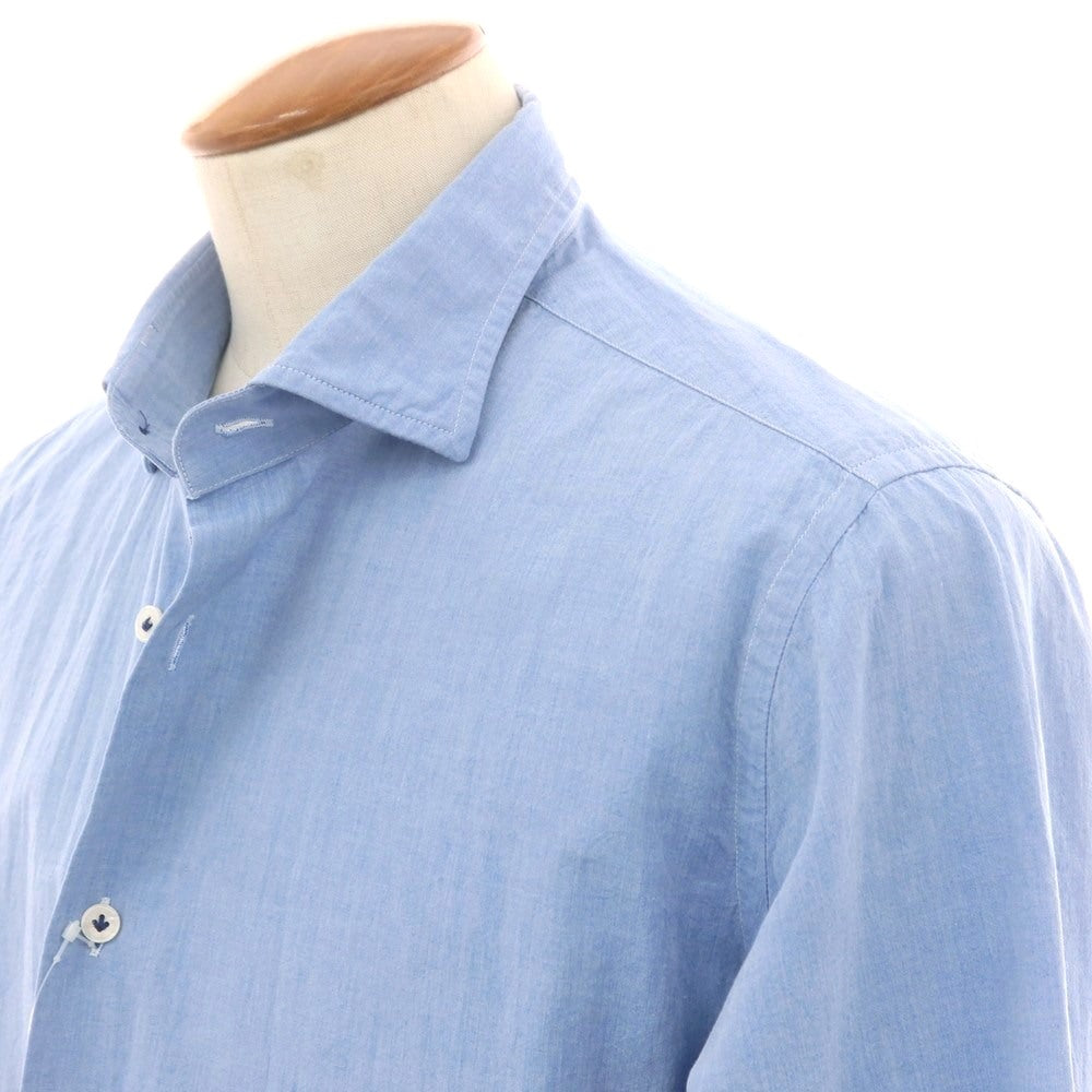 【中古】オリアン ORIAN コットン セミワイドカラー カジュアルシャツ ブルー【 40 】【 状態ランクB 】【 メンズ 】