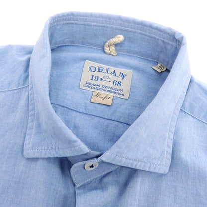 【中古】オリアン ORIAN コットン セミワイドカラー カジュアルシャツ ブルー【 40 】【 状態ランクB 】【 メンズ 】