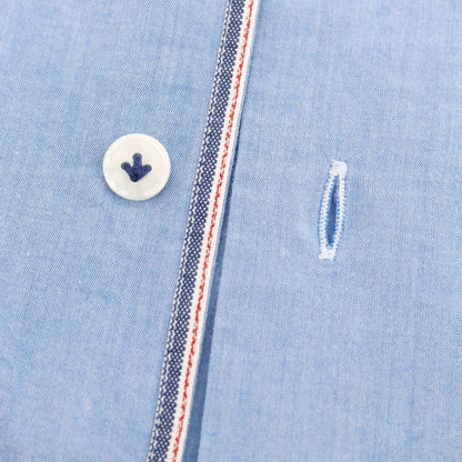 【中古】オリアン ORIAN コットン セミワイドカラー カジュアルシャツ ブルー【 40 】【 状態ランクB 】【 メンズ 】