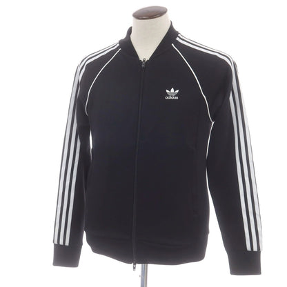 【中古】アディダス adidas ポリエステルコットン ダブルジップ トラックジャケット ジャージ ブラック【 JPN L 】【 状態ランクB 】【 メンズ 】