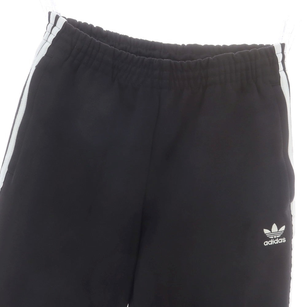 【中古】アディダス adidas ポリエステルコットン トラックパンツ ブラックxホワイト【 JPN XL 】【 状態ランクB 】【 メンズ 】