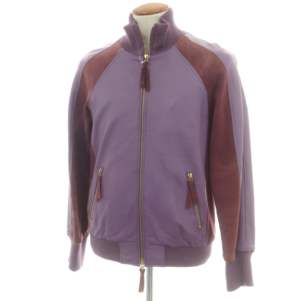 【中古】アコースティック Acoustic ラムレザー ジップアップブルゾン パープル【 M 】【 状態ランクD 】【 メンズ 】