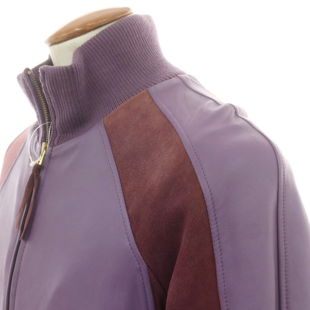 【中古】アコースティック Acoustic ラムレザー ジップアップブルゾン パープル【 M 】【 状態ランクD 】【 メンズ 】