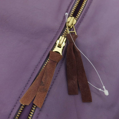 【中古】アコースティック Acoustic ラムレザー ジップアップブルゾン パープル【 M 】【 状態ランクD 】【 メンズ 】