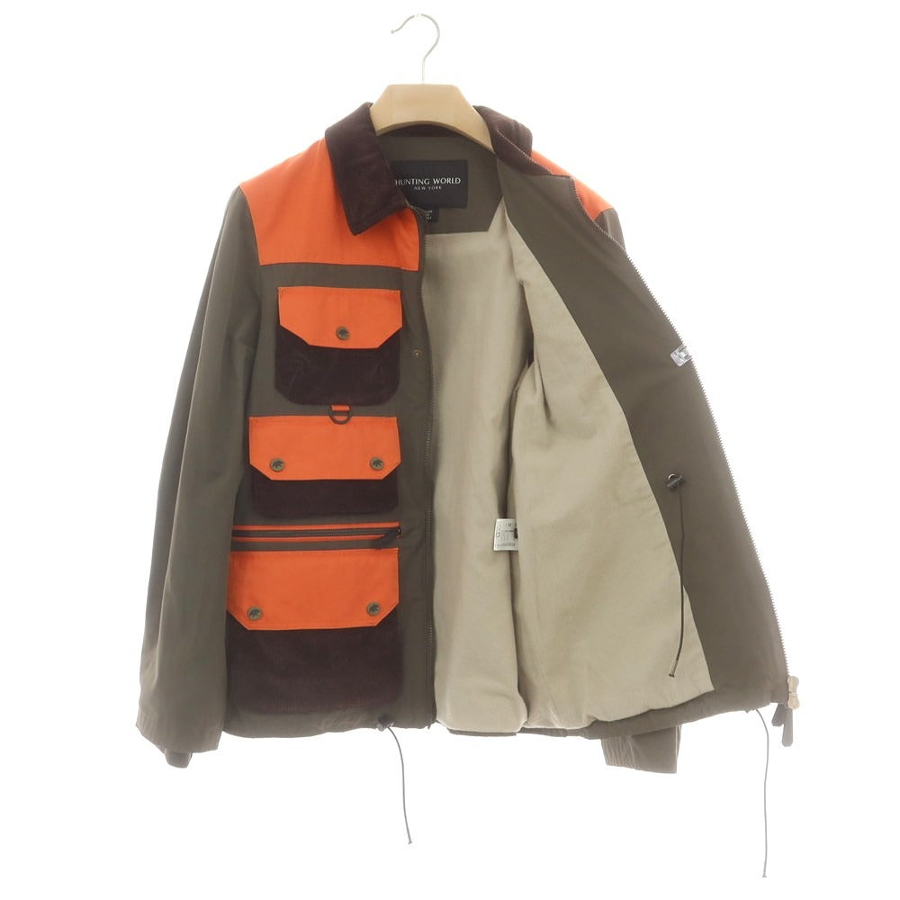 【中古】ハンティングワールド HUNTING WORLD ポリエステルコットン ハンティングジャケット オリーブxオレンジ【 サイズL 】【 状態ランクB 】【 メンズ 】 [BPD]