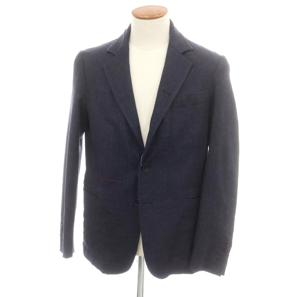 【中古】グイード ディ リッチョ GUIDO DI RICCIO ウール カジュアルジャケット ネイビー【 46 】【 状態ランクC 】【 メンズ 】