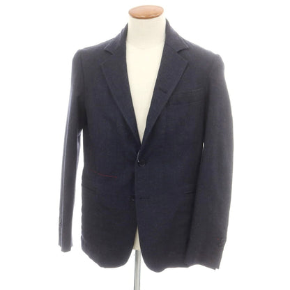 【中古】グイード ディ リッチョ GUIDO DI RICCIO ウール カジュアルジャケット ネイビー【 46 】【 状態ランクC 】【 メンズ 】