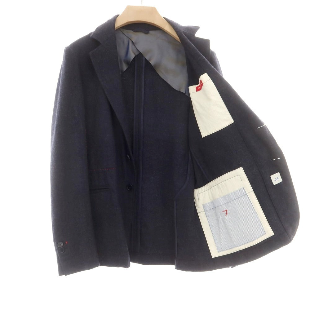 【中古】グイード ディ リッチョ GUIDO DI RICCIO ウール カジュアルジャケット ネイビー【 46 】【 状態ランクC 】【 メンズ 】