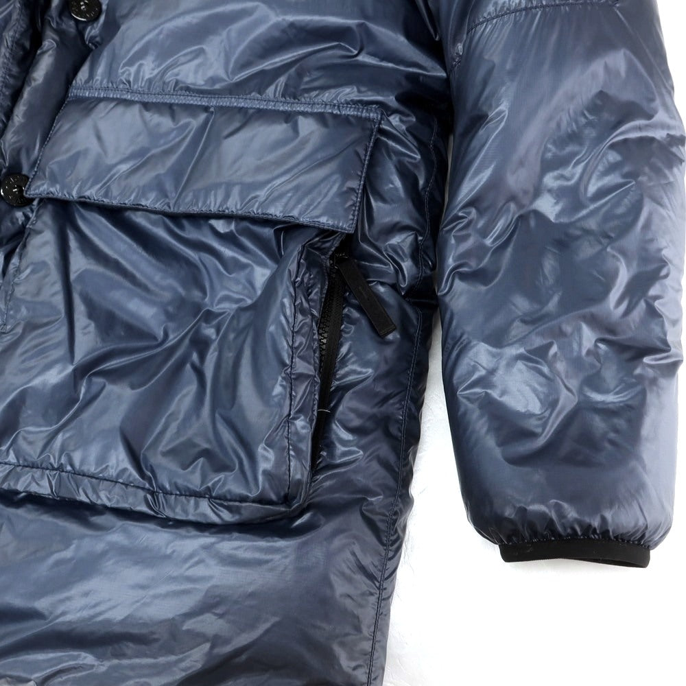 【中古】ストーンアイランド STONE ISLAND PERTEX ナイロン フーデッド ダウンコート ネイビーブルー【 M 】【 状態ランクC 】【 メンズ 】