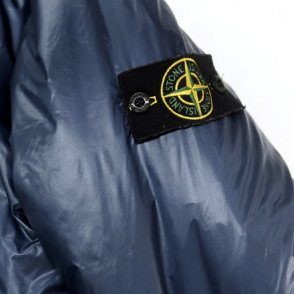 【中古】ストーンアイランド STONE ISLAND PERTEX ナイロン フーデッド ダウンコート ネイビーブルー【 M 】【 状態ランクC 】【 メンズ 】