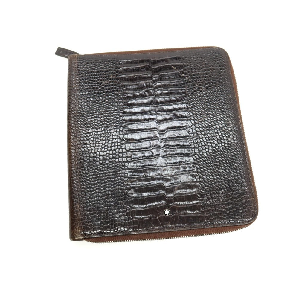 【中古】モンブラン MONTBLANC レザー ノートカバー ダークブラウン【 状態ランクC 】【 メンズ 】