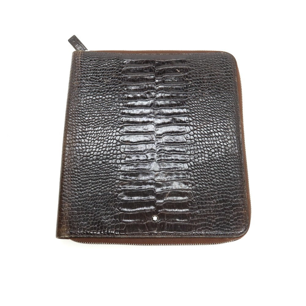 【中古】モンブラン MONTBLANC レザー ノートカバー ダークブラウン【 状態ランクC 】【 メンズ 】