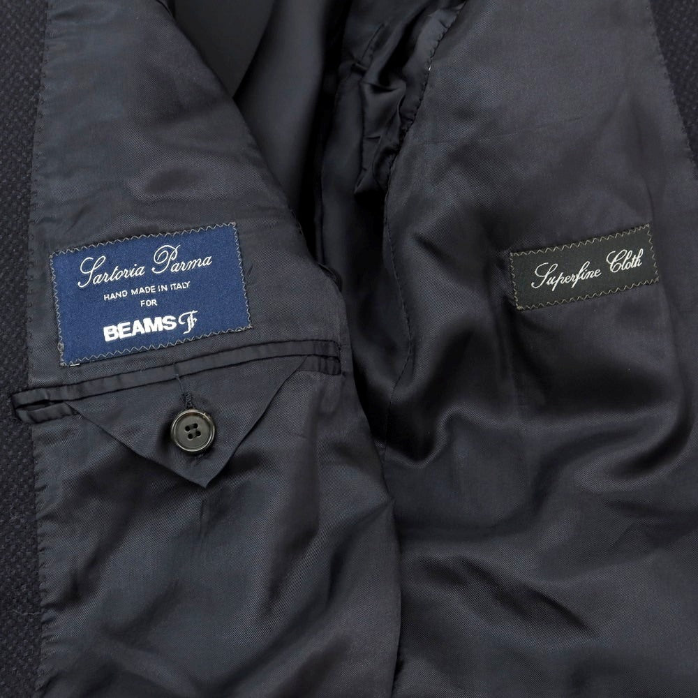 【中古】サルトリアパルマ Sartoria Parma BEAMS F別注 ウール チェスターフィールドコート ダークネイビー【 44 】【 状態ランクB 】【 メンズ 】