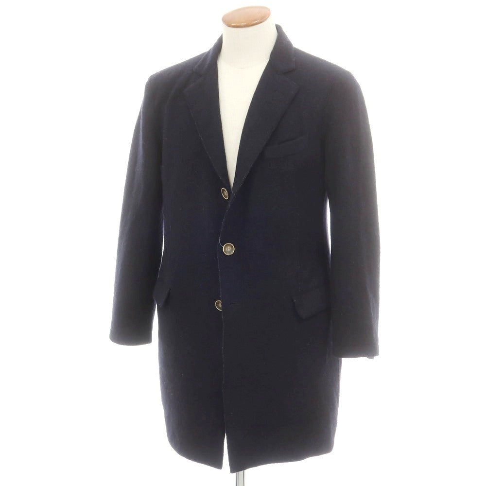 【中古】サルトリア フェスタ SARTORIA FESTA ウール チェスターフィールドコート ダークネイビー【 46 】【 状態ランクC 】【 メンズ 】