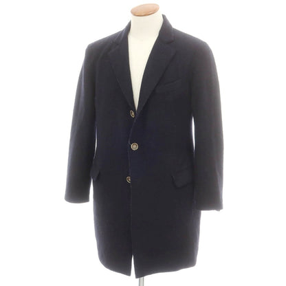 【中古】サルトリア フェスタ SARTORIA FESTA ウール チェスターフィールドコート ダークネイビー【 46 】【 状態ランクC 】【 メンズ 】