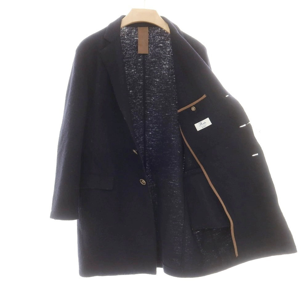 【中古】サルトリア フェスタ SARTORIA FESTA ウール チェスターフィールドコート ダークネイビー【 46 】【 状態ランクC 】【 メンズ 】
