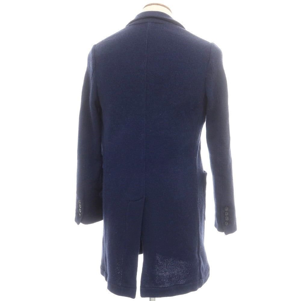 【中古】マックリッチ McRitchie ウール ニット ダブルブレストコート ライトネイビー【 46 】【 状態ランクC 】【 メンズ 】